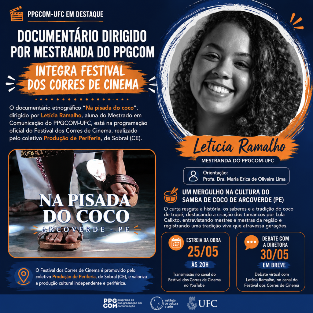 Card: Documentário Na pisada do coco no Festival dos Corres de Cinema
