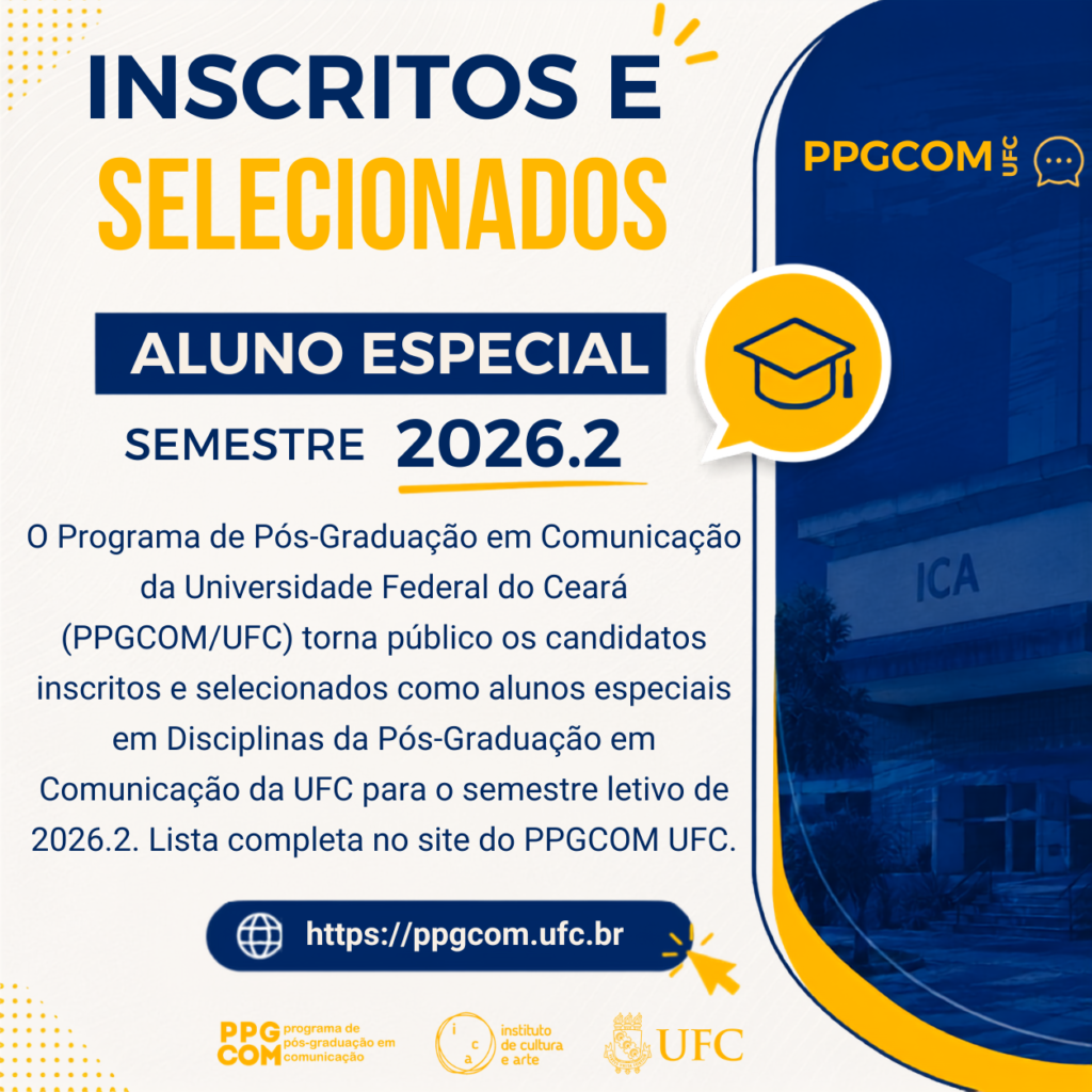 Inscrições Abertas - Aluno Especial 2026.2